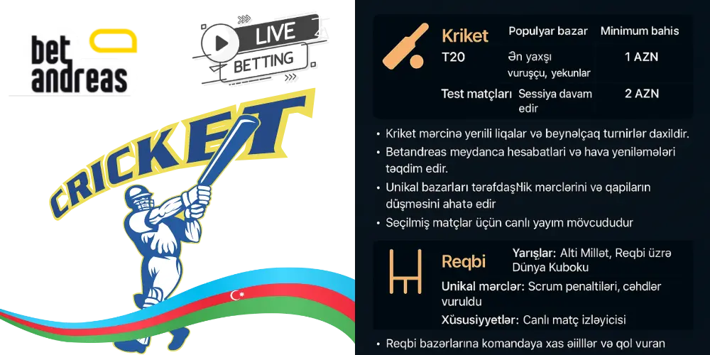 Kriket və reqbiyə mərc et